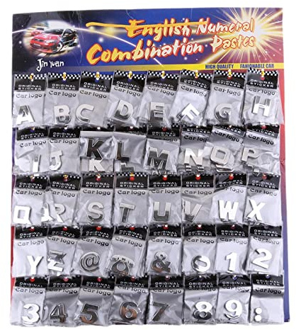200PCS Chrom Auto Aufkleber Alphabet Buchstaben Nummer Symbol Aufkleber