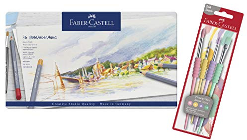 Faber-Castell Aquarellstifte GOLDFABER im Metalletui (36er Metalletui & Pinselset)