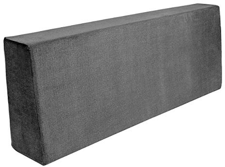 TexDeko BEZUG Easy-CLEAN für Palettenkissen (ohne Schaumstoff/Füllung) Replacement für Palettenpolster In- & Outdoor (Rückenkissen 120x43x20/15cm Grau)
