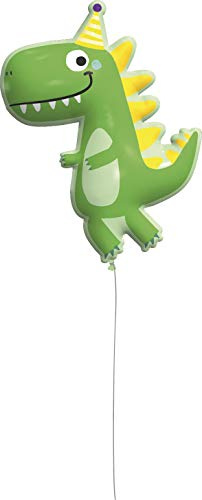 Procos 92443 - Folienballon Dinosaurier, Größe 96 cm, Dino, Helium, Ballon, Geburtstag, Dekoration, Geschenk, Grün