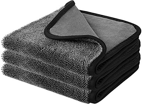 X SIM FITNESSX 40 * 40cm/90 * 60cm Trockentuch Mikrofasertücher professionellen Autopflege hohe Aufnahmekapazität Grosse Microfaser Tücher Extrem saugstark (40 * 40cm (3 Stück)