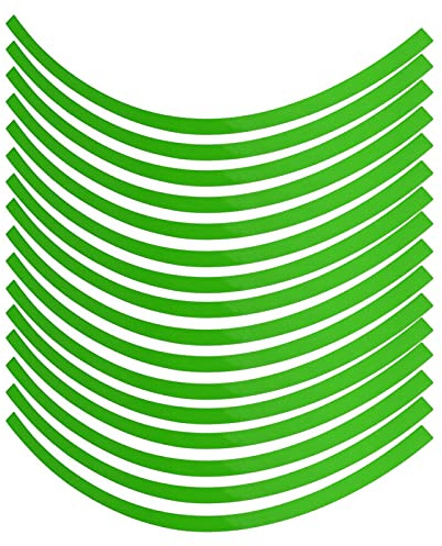 Felgen Streifen, Universal Auto Motorrad Rad Reflektierende Nadelstreifen Aufkleber Klebeband Aufkleber Dekoration Film 6 Farben(Leuchtendes Grün)