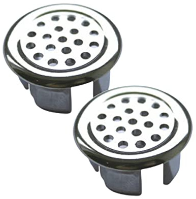 ZYWUOY Lot de 2 anneaux de trop-plein de lavabo pour trop-plein de salle de bain - Argenté - Trou de rechange chromé