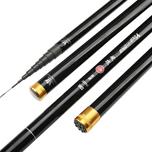 Angelrute Hoher Kohlenstoff 8m 9m 10m 11m 12m 13m Power Hand Pole Angelrute Ultra Hard Super Light Teleskopstabstift Ersatztipp (Length : 13m and Gifts Tips)