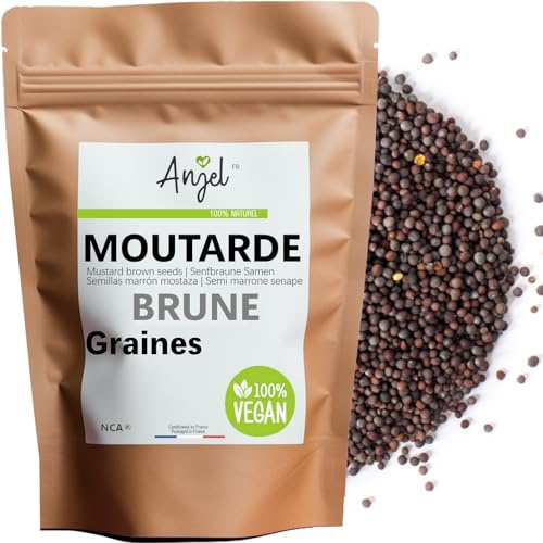 Graines de Moutarde Brunes 100% Naturel - Graines Noires Entières pour Moutarde Maison - NCA (100)