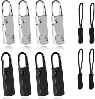Reißverschluss zipper, 12pcs Reissverschluss Zipper Pull, Reißverschluss zipper ersatz, Reisverschlussreparaturset zipper,Zipper für Reissverschluss Reparatur,für Koffer Mantel Stiefel Jackenrucksäcke