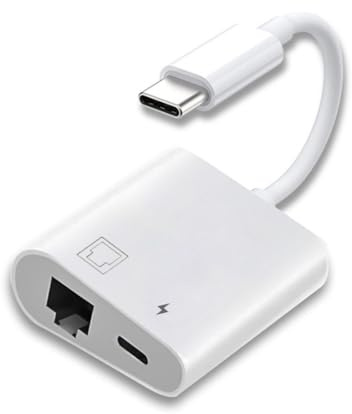 chenyang Adaptador de Red 2 en 1 USB C a RJ45 de 100 Mbps con Carga PD de 24 W para computadora portátil, Tableta y teléfono