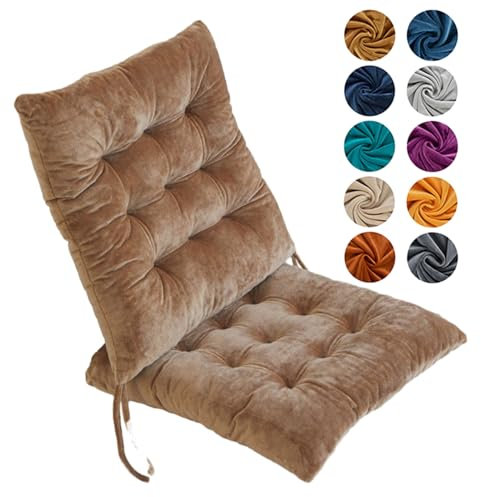 Hixingo 4er Set Stuhlkissen, Sitzkissen Stuhl, Stuhlkissen 40x40, Kristall-Samt Sitzkissen Bank, Sitzunterlage Outdoor & Innen, Sitzauflagen Chair Cushion für Wohnzimmer Terrassen (40cm,Kamel)