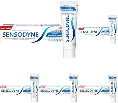 Sensodyne MultiCare Intensivreinigung° Zahnpasta, 75ml, tägliche Zahncreme mit Fluorid, bei schmerzempfindlichen Zähnen (Packung mit 5)