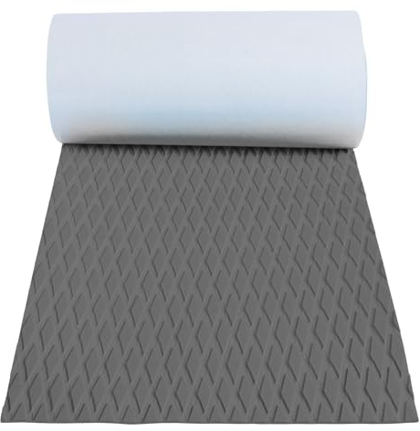 Foribyw Boat Flooring EVA Foam Decking Sheet Faux Teak Marine Carpet Non Slip Boat Carpet Marine Boat Mat Self-Adhesive Boat Deck Carpet for Motorboat RV Yacht Kayak Surfboard 120x30x0.5cm(dark grey)
