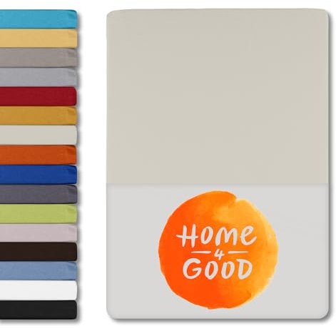home4good Spannbettlaken 180x200cm – Jersey-Spannbetttuch aus 100 % Baumwolle – Oeko-TEX 100 Zertifiziert – bügelfrei, elastisch & atmungsaktiv – für 15–25 cm Matratzenhöhe - Schnee