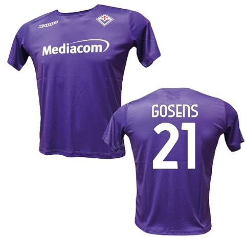 Generico Maglia Fiorentina Personalizzata Gosens 21 creata utilizzando Maglia Calcio Replica Autorizzata 2024-2025 Taglie da Bambino Ragazzo (IT, età, 4 Anni, Regular, Viola)