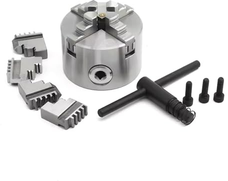 RATTMMOTOR 4 Backenfutter 80mm Dreibackenfutter,K12-80 80mm Drehbankfutter mit selbstzentrierendem Gestänge und Spannschlüssel für CNC Drehmaschine