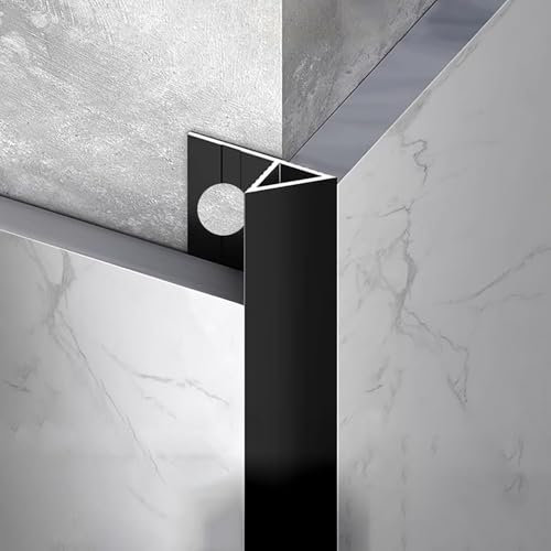Kakelskena Kakelprofil 125CM (2 stycken) Hörnprofil i anodiserad aluminium – tjocklek 8/10/12,5 mm för badrum, vardagsrum, sovrum, matsal, balkong - Dekorativ kakellist för väggar
