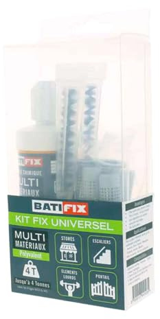 Kit scellement chimique Kitchim Universel Pl 165Ml - 4Tam 16X130-4 Tig 10X160-4 Ecr - 4 Rond - 2 Can