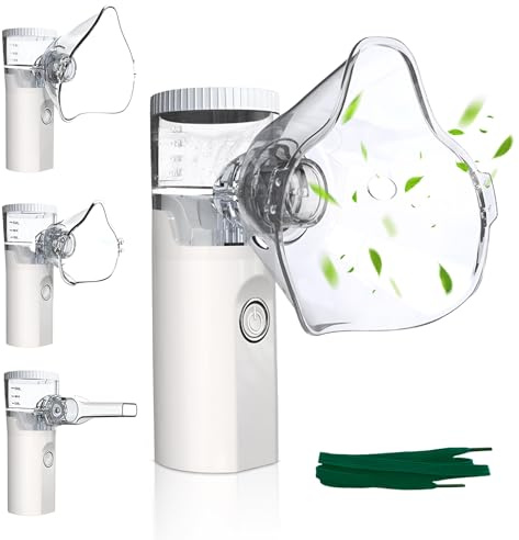 Inhaliergeräte für Erwachsene, Inhalationsgerät Kinder, Tragbar USB Aufladbar Inhalator, Einfach zu Bedienen und zu Reinigen, Effiziente Zerstäubung für Heim, Reisegebrauch