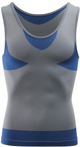 MEETWEE Canotta a Compressione da Uomo,Camicia Manica Corto Asciugatura Maglietta Senza Maniche Modellante e Snellente Body Shaper Tee Shirt Runnig Sportiva Fitness