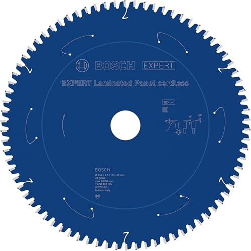 Bosch 1x EXPERT Laminated Panel Cordless cirkelsågklinga för bordscirkelsåg (för Laminat, Ø mm, Professional Tillbehör Sladdlös bordscirkelsåg)