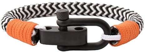 London hantverk stilfullt paracord justerbart armband män kvinnor 19-21 cm svart vit, 21cm, Nylon, Ingen ädelsten