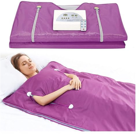 Manta ponderada mejorada, mantas digitales for mujeres, moldeador corporal for pérdida de peso, manta calefactable for Sauna for bajar de peso y desintoxicación para relajarse(PURPLE)
