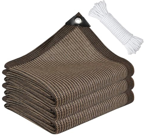 Red de Sombra, 2x3m Malla Sombra Exterior con Ojales, Anti-UV Malla Sombreadora Jardin, Lona Sombra Exterior, Transpirable y Protector Solar, Malla Ocultacion Toldo para Jardines Invernaderos Patios