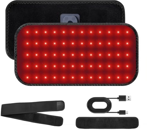 Cordless Red Light Belt for Body, 660nm Red & 850nm Near Infrared Lamp, 4 Light Modes & 4 Timer Settings, Touch Screen Control,Portable Red Light Pad for Muscle Comfort