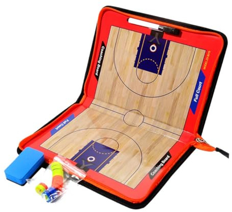 DEARMAMY Lavagna Tattica Magnetica per Basket in Pvc Portatile, Kit per Allenamento Squadra Cartellina Cancellabile, Accessorio Sportivo per Pianificazione Strategie e Sessioni
