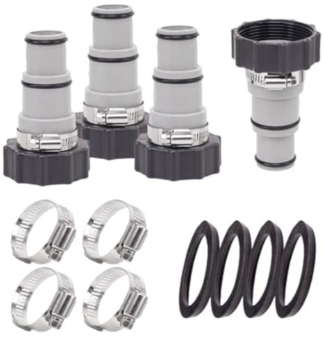 Ammboco Paquete de 4 Adaptadores de Manguera para Piscina, Conector de Manguera para Piscina Tipo A para Adaptadores de Manguera de Vacío de 1,5/1,25 Pulgadas, Conexión Roscada