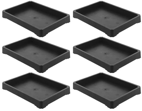 BESPORTBLE Vassoio Rettangolare in Resina da 6 Pezzi per Sottovaso Bonsai e Piante Grasse, Raccoglitore D’Acqua per Vaso da Interno, Base Stabile per Fioriere da Giardino, per Balconi