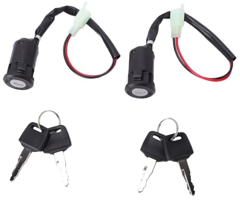 Yctze Interruttore a Chiave di Accensione a 2 Fili Interruttore di Avviamento a Chiave per Carrello 2 Posizioni On Off Plug and Play con Chiavi per Bici Elettriche Scooter ATV