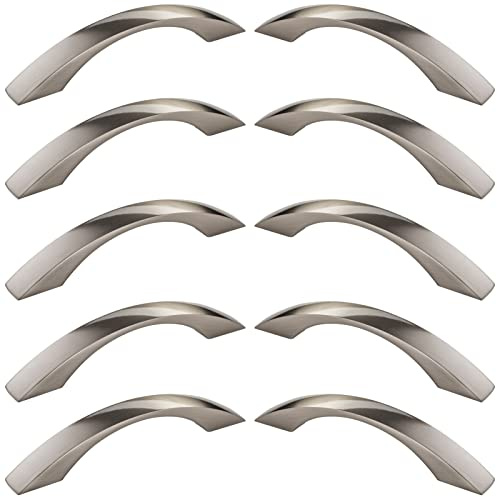 SOTECH 10 x Schranktürgriffe ZOE BA 128 mm Edelstahloptik | Schubladengriffe Kommodengriffe Bogengriffe Griffe