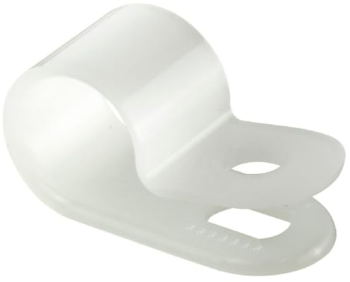 GTSE - Abrazaderas tipo P de nylon con tornillo blancas 9,5 mm 100 piezas | Nylon 66 UL 94V-2 para fijar cables, hilos y tubos - Para coche, casa, taller e instalaciones eléctricas