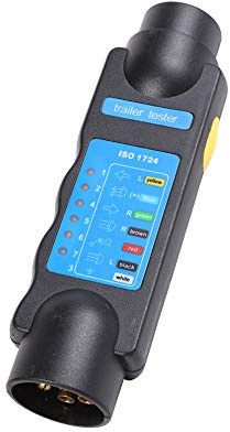 ETUKER Anhänger Prüfgerät 7 Polig, Anhänger Steckdose Stecker Prüfgerät 7 Polig Beleuchtung Diagnose Gerät, Anhänger Diagnose Werkzeug 12V Für RV, Pkw, Wohnwagen, Booten, Universelles Zubehö