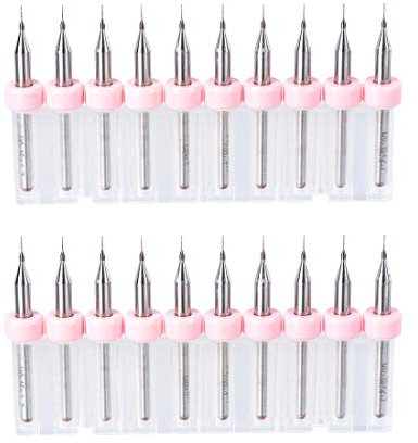 sourcing map 20stk. PCB Bohrer Bits Hartmetall Drehwerkzeug Schmuck CNC Gravur Leiterplatte Micro Bohrer 1/8 Zoll 0,15mm