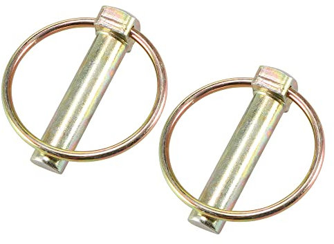 sourcing map 2 Stück Klappstecker Klappsplinte mit Ring 10mm x 50mm Anhängerstifte Sortimentskit für Boot Kajak Anhänger Traktorwagen Pferdetransporter