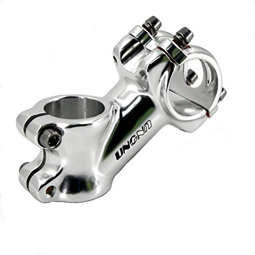 MEISCHE Retro Silver 31.8 Stem 70mm Mountain Bike Stem,35 Degree Bicycle Stem Riser Short Handlebar Stem for MTB, Road Bike, BMX