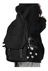 SZLX Schulrucksack Damen Leichte Schultasche Casual Daypack College Laptop-Rucksack für Männer Frauen Wasserfestes Reise Rucksack für Sports High School Backpack Teenager Schultaschen Schwarz