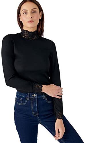 Damart - Thermolactyl Fine Rib T-Shirt, Women, Black, M