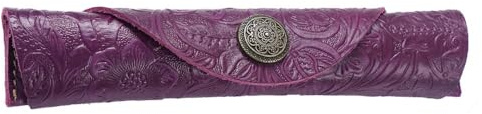MiOYOOW Leder Stifttasche, Lederetui Stiftetui Vintage Stifthalter Füllfederhalter Tasche Handgemachte Brunnen Stiftetui für Schule Büro Alltag
