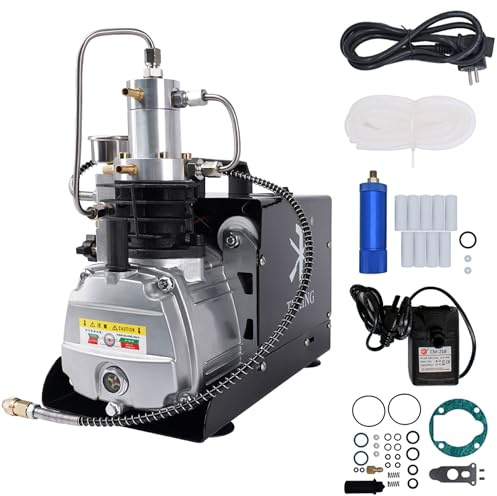 TUXING PCP Air Compressor 4500Psi/300Bar Paintball Compressor,TXES021 High Pressure Air Compressor for Car Tires Pcp Air Rifle,Scuba Tank Filling(with Dual Cooling System)