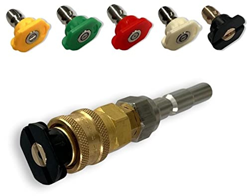 M&M Smartek Kränzle D10 Stecknippel mit 5 Schnellwechsel-Düsen | Robuster Adapter verbindet kompatible Hochdrucksysteme; Anschlussform, Gewinde, Dornmaß und Geräteserie vor dem Kauf prüfen.