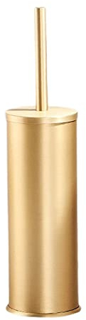 F Fityle Scopino per WC con Supporto Pulizia Profonda Pulito a 360° Moderno Manico Lungo Setole durevoli Base Stabile Lavapavimenti salvaspazio Autoportante, Oro