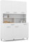 IDMarket - Aparador de cocina 120 CM CINA 6 puertas + cajón blanco y blanco brillante