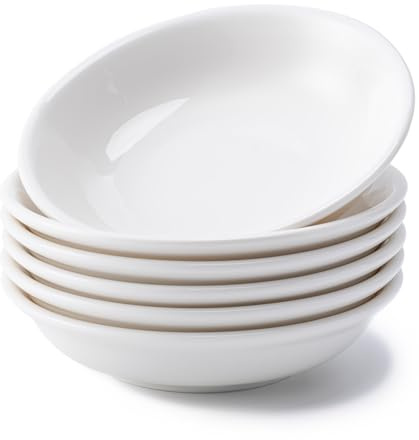 Eisinly 6 Pack Dip Bowls, 3 OZ Ceramic Soy Sauce Dish, White Dipping Sauce Bowls Small Dishes Serving for Tomato Sauce, Soy, BBQ Party Supplies