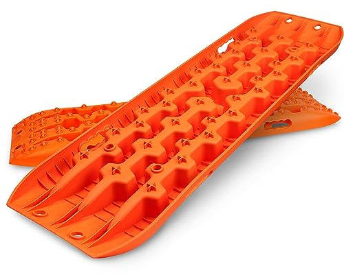 Tragbare Bergungs-Traktionsbretter, Offroad-Traktionsschienenmatte, Bergungs-Traktionsketten, Reifenleiter und Polster für Offroad-Sand-Schnee-Schlammbahnen (Farbe: Grün-B, Größe: 41,7 x 12,2 Zoll -