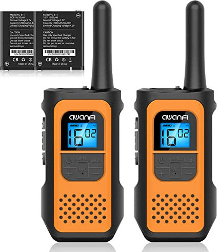 AWANFI Walkie Talkie Aufladbar mit 1200mAh Li-ion Akku, Walkie Talkie Erwachsene Kinder, 16 Kanäle Funkgeräte Set, Walky Talky mit VOX Tpye-C Ladekabel, Walki Talki für Geschenk Wandern Camping