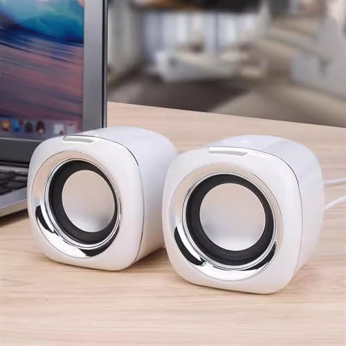 BYERZ Ordenador de escritorio con cable pequeño altavoz de sobremesa pequeño subwoofer altavoz envolvente incorporado (Color: Argento, Tamaño: Talla nica)