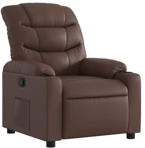vidaXL Reclinerfåtölj brun konstläder, liggfåtölj, fåtölj, justerbar fåtölj, liggfåtöljer, fåtöljer, justerbara fåtöljer, lutningsbar fåtölj