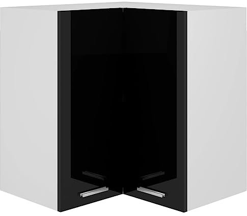 Home outdoor OthersHanging Corner Cabinet High Gloss Black 57x57x60 cm Engineered Wood