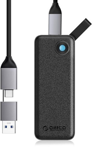 ORICO 512GB SSD Externo hasta 1050 MB/s, Disco Duro Externo SSD Portatil con Cable USB C y A 2 en 1, Compatible con iPhone 16 Pro MAX, Tableta, Computadora Portátil - B10PRO(Negro)